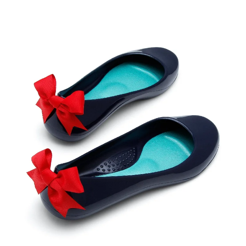 Bow Ballet Flats, Shiny Sapphire Shoe