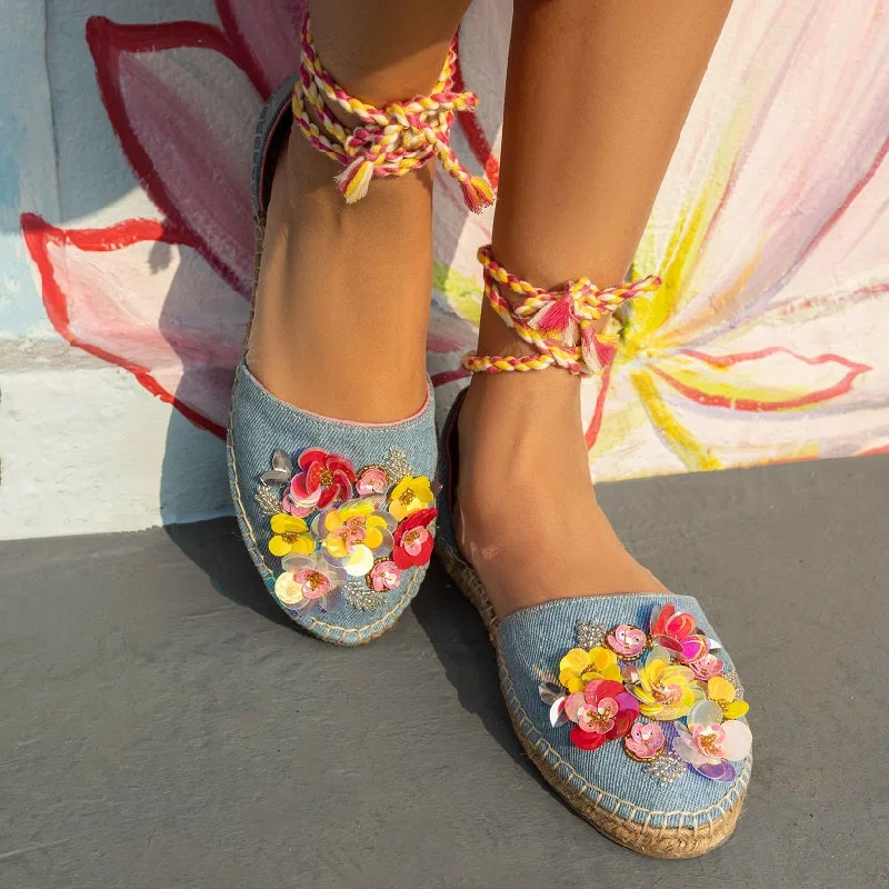 Carnation Tie-up Espadrilles