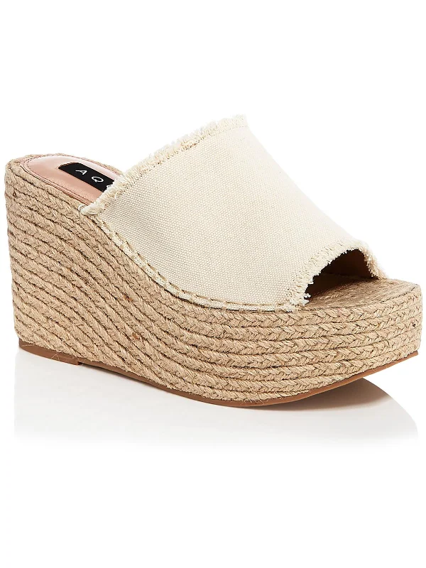 Jacy Womens Leather Slip On Espadrilles