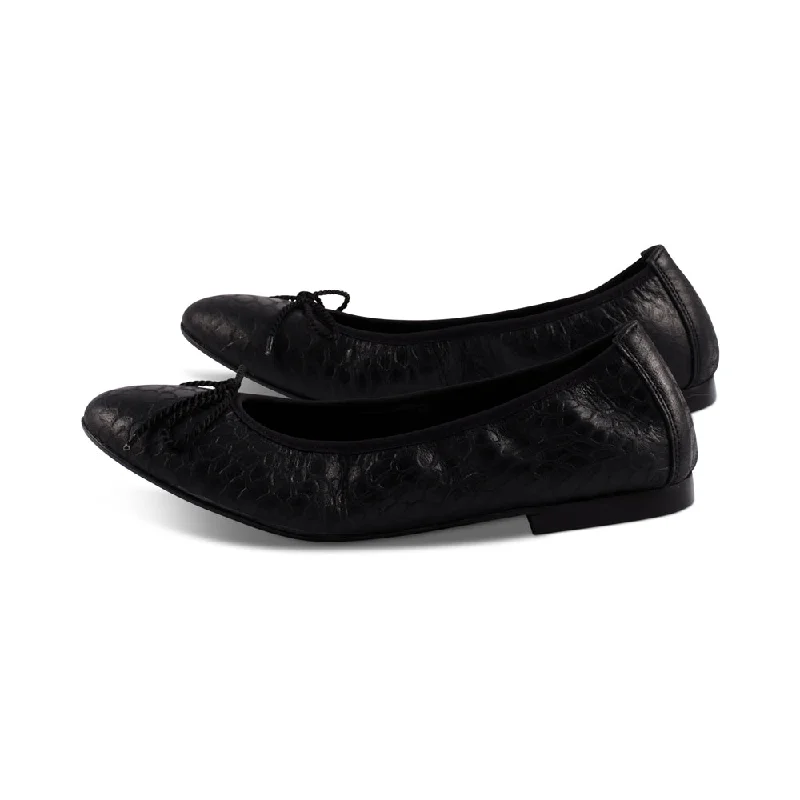 Luisa Black Leather Print F24