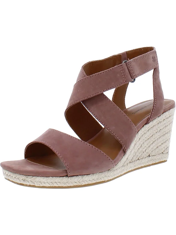 Mendona Womens Ankle Strap Heeled Espadrilles