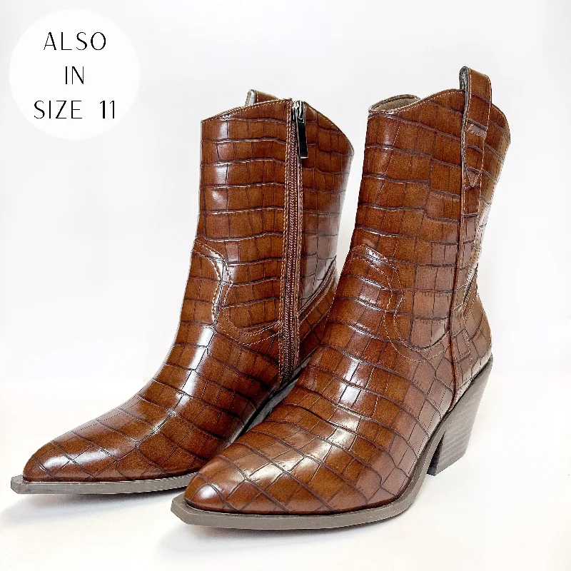 Corky's | Rowdy Western Stitch Boots in Brown Croc