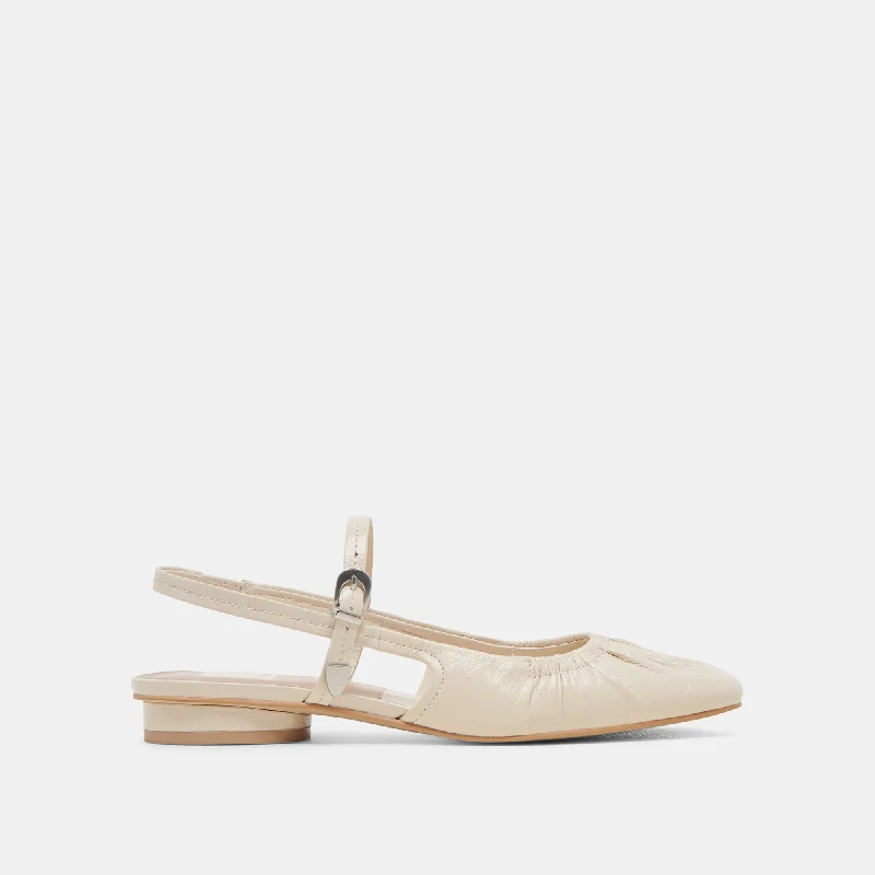 RIANNE FLATS IVORY CRINKLE PATENT