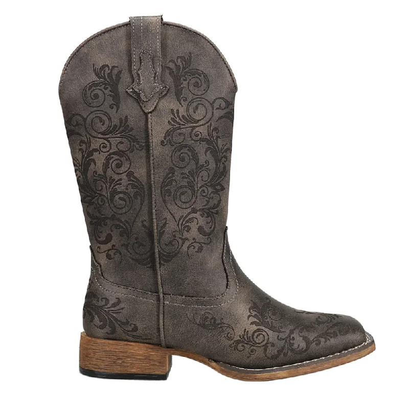 Bailey Laser Square Toe Cowboy Boots