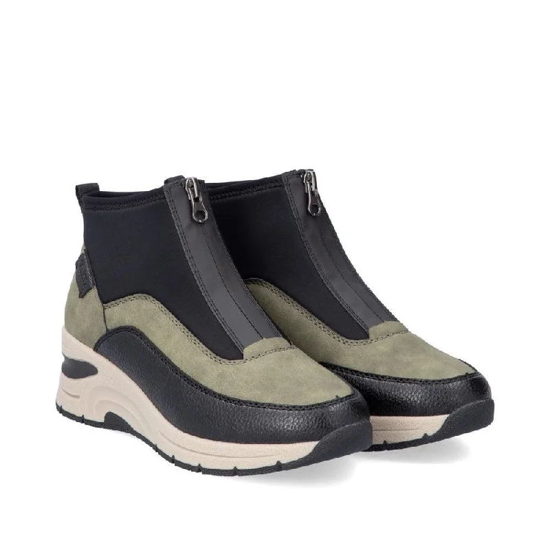 Green Front Zip Casual Boot