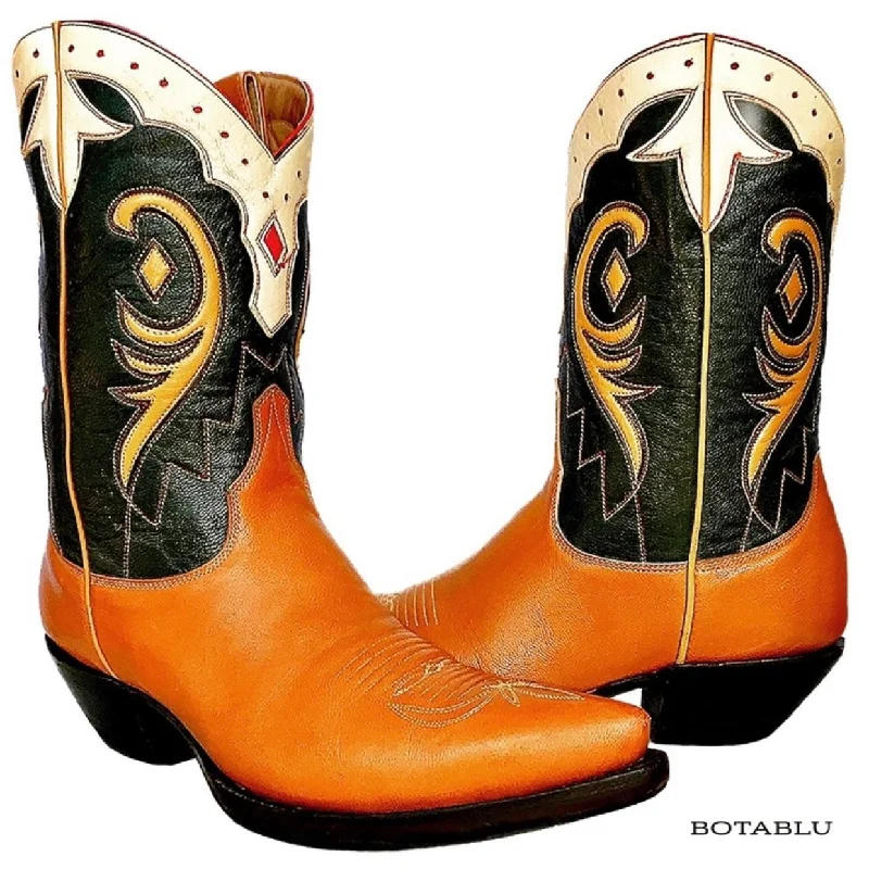 OLD GRINGO Vintage Green Orange Red Ivory Short Cowgirl Cowboy Western Boots