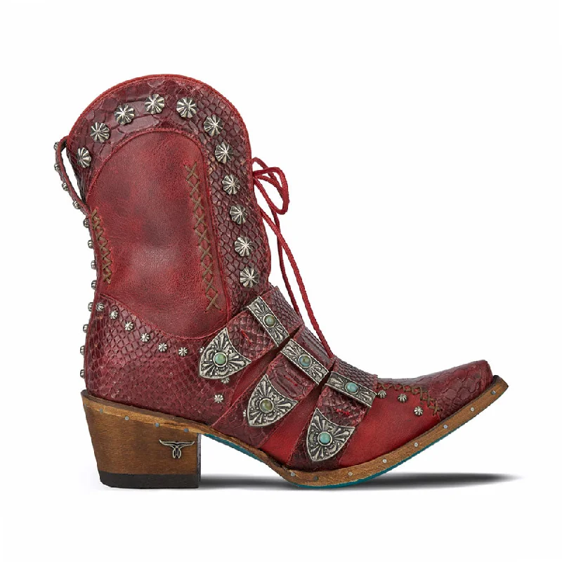 Showdown x Marijka Studded Snip Toe Zippered Cowboy Booties