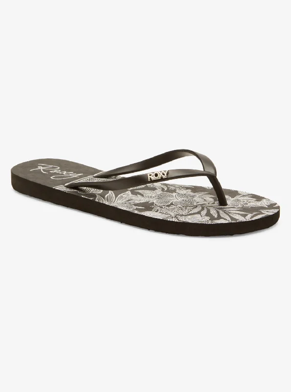 Viva Stamp Flip-Flops - Black/White