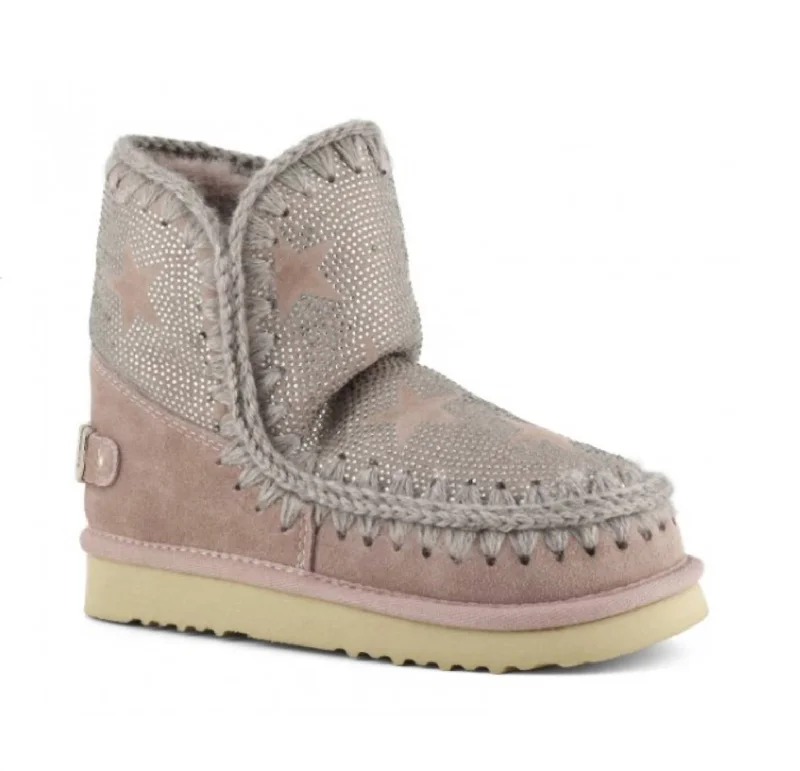 Women's Eskimo 18 Star Pattern Ankle Boot In Dark Pink