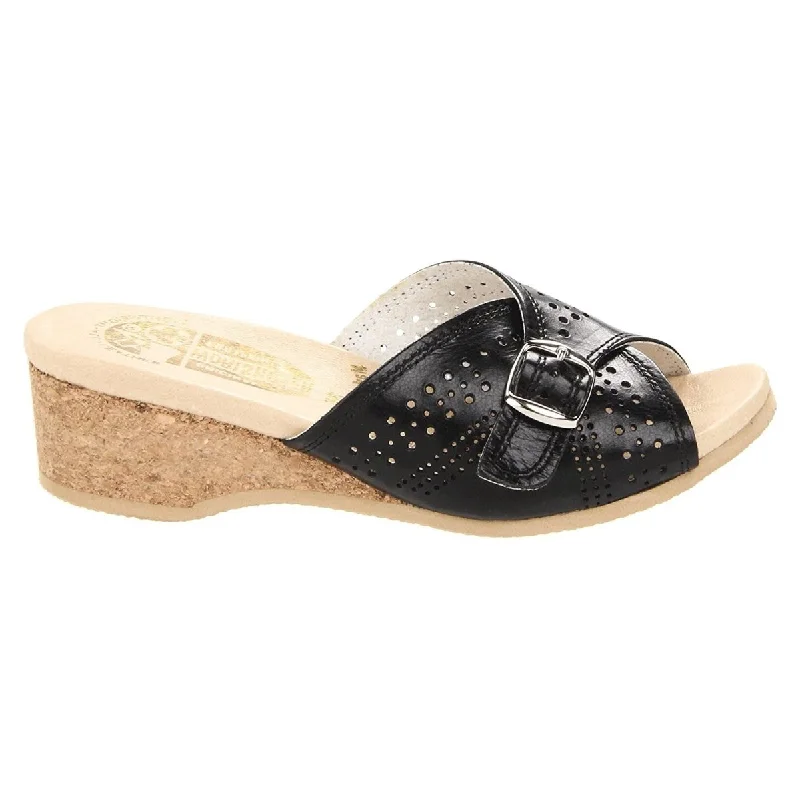 Worishofer Women's 251 Slide Black Leather