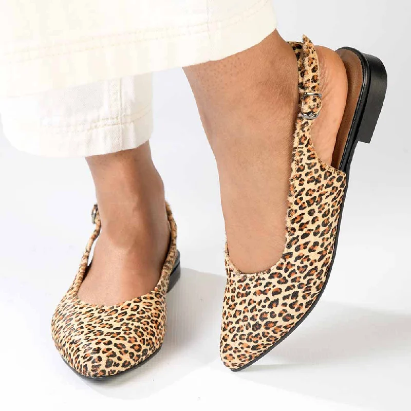 Froggie Leather Siri Slingback Pump - Cheetah Tan