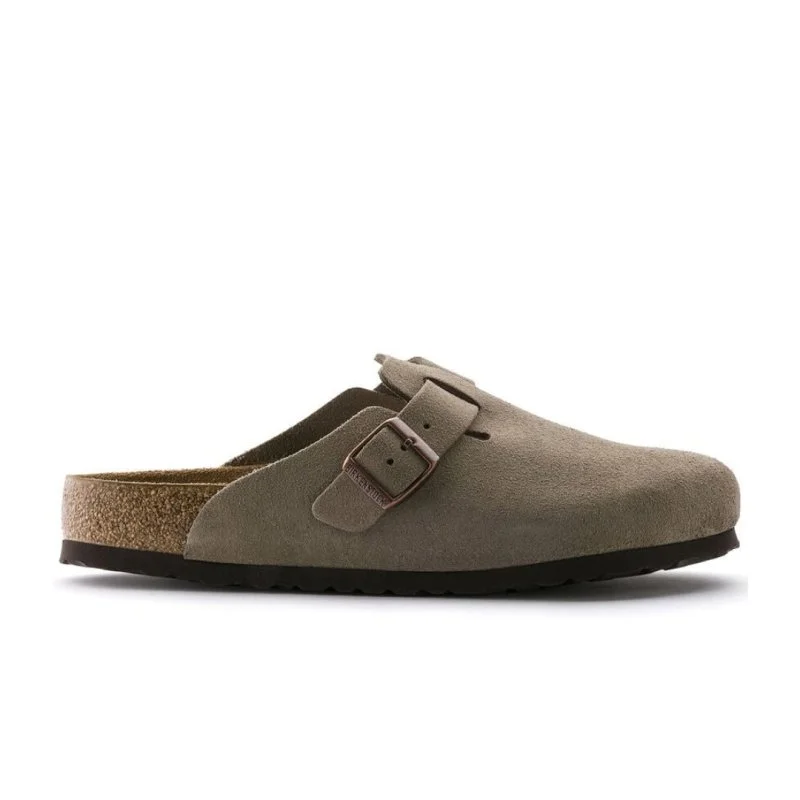 Birkenstock Boston Soft Footbed - Taupe Suede