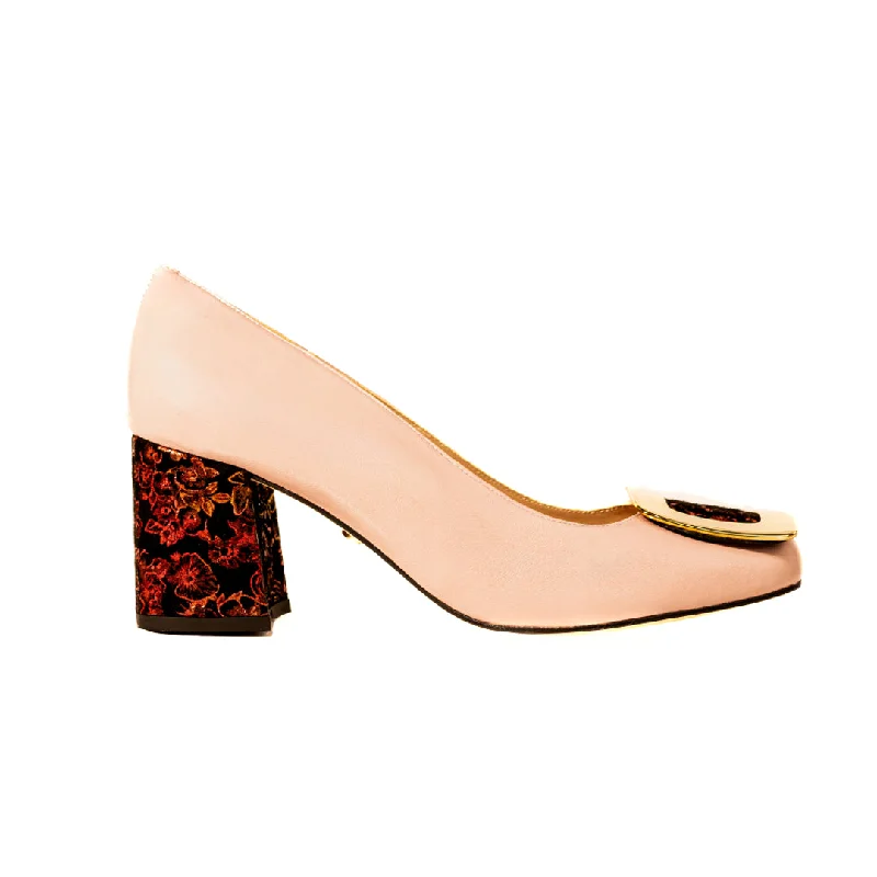 London Heels Baby Blush and Metallic Burgundy Garden