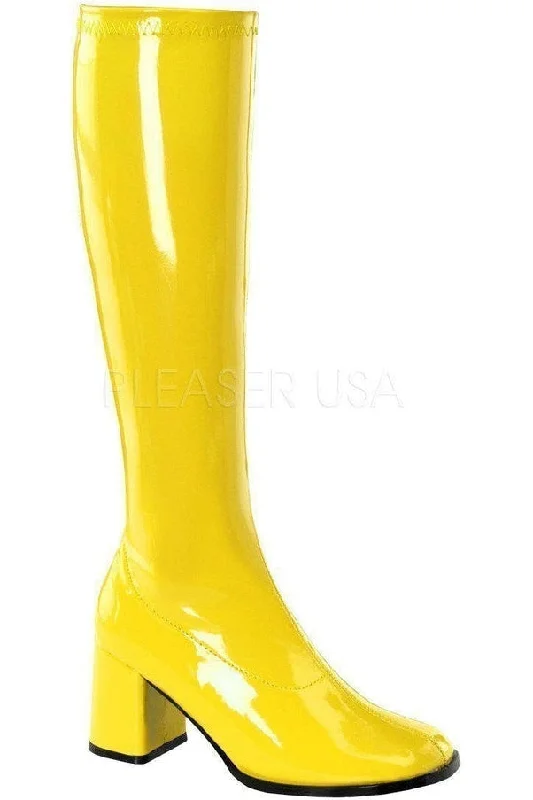 GOGO-300 Go Go Boot | Yellow Patent